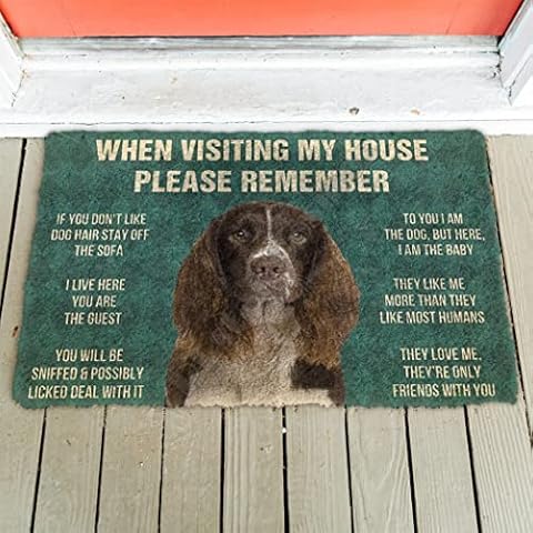 YACANNA Washable 3D Dog House Rules Doormat Cover