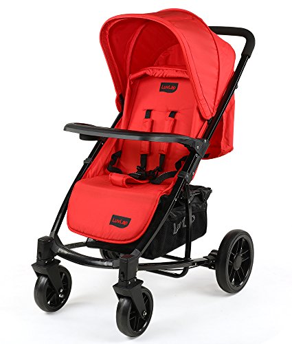 Image of LuvLap Elite Baby Pram Stroller - Red