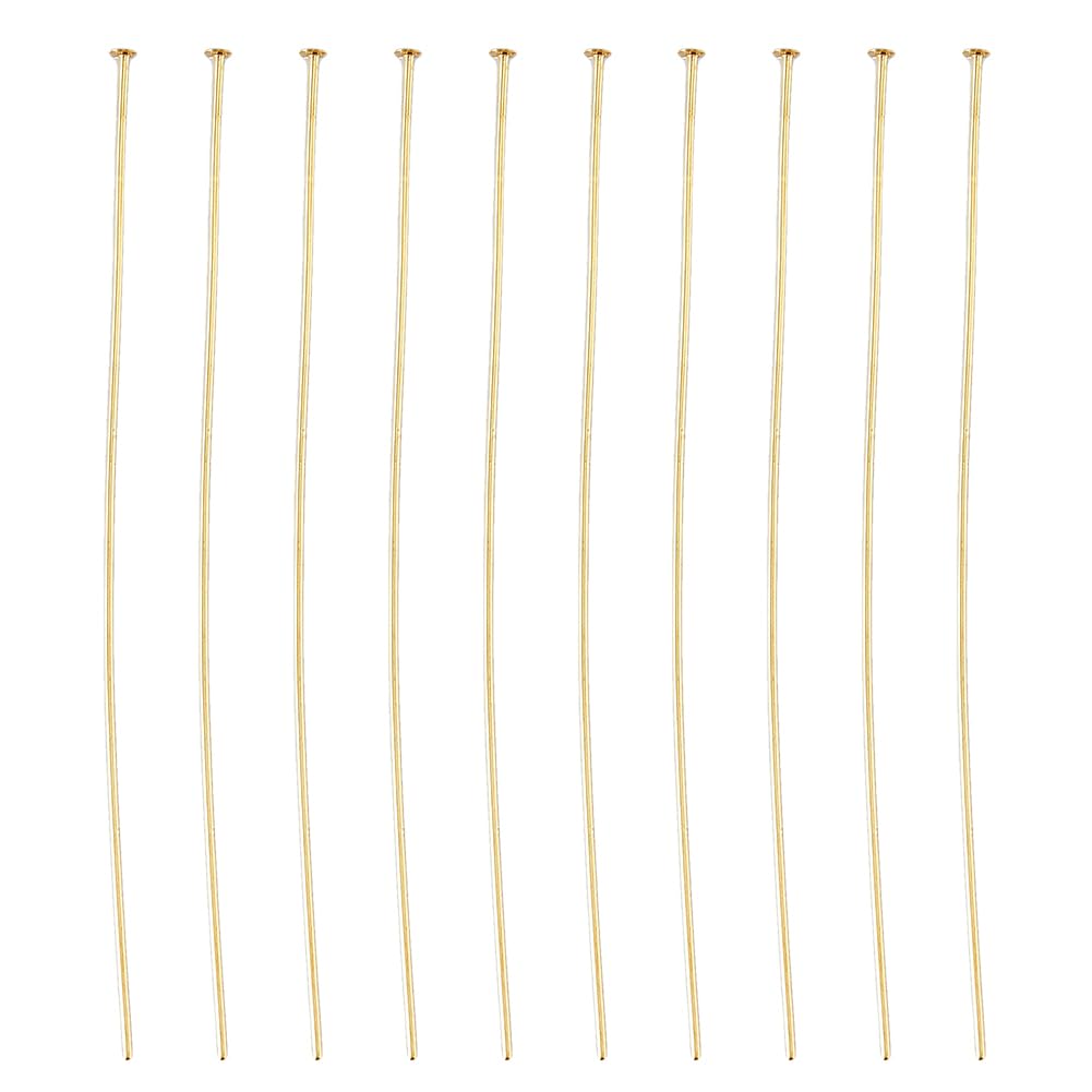 Épingles à tête plate anti-ternissement en laiton plaqué or 18k calibre 24 pour éviter casse