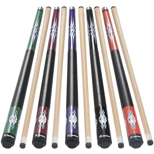 Kmise Pool Stick Set of 5, 58 Inch Pool Cue Stick,Snooker Play Billiard Pool Sticks for Men...