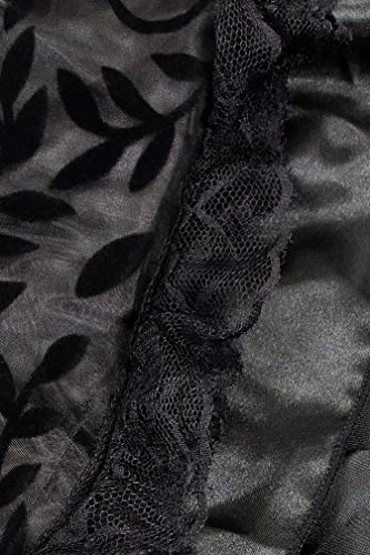 Charmian Women's Steampunk Retro Gothic Vintage Satin High Low Skirt With Zipper Black Small #TOP4