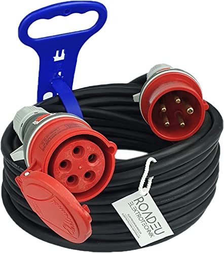 Prolunga Industriale CEE 5m - Adattatore Da 380V A 220V Con 3 Prese Schuko, Cavo In Gomma 5x2.5mm - Foto 12