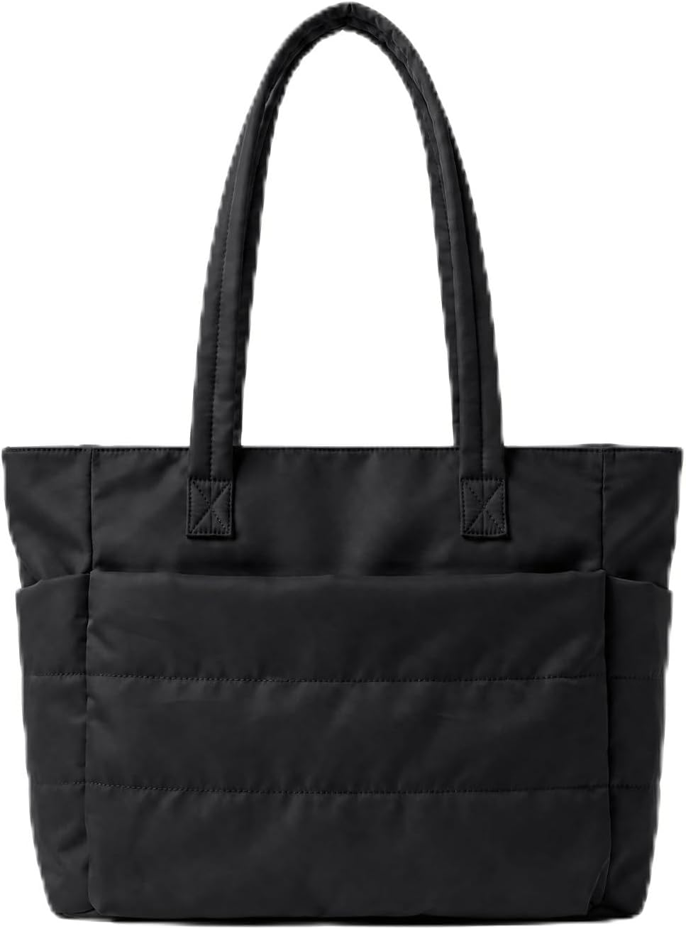 Tote Bag for Women, Lightweight Quilted Puffy Tote Bag with Compartments, Shoulder Bag with 40oz Tumbler Holder