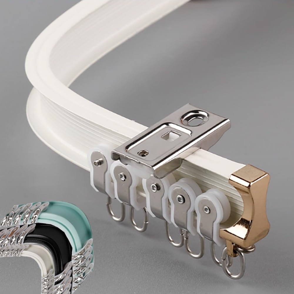 Séparateur de pièce avec rail de rideau de plafond pliable pour créer un coin intimité