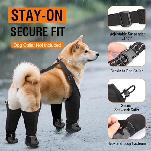 Ranley Hosenträger für Canini-Stiefel, reflektierend, wasserdicht, mit rutschfester Sohle, für Spaziergänge im Freien, Winter, Schnee, Regen, Wandern