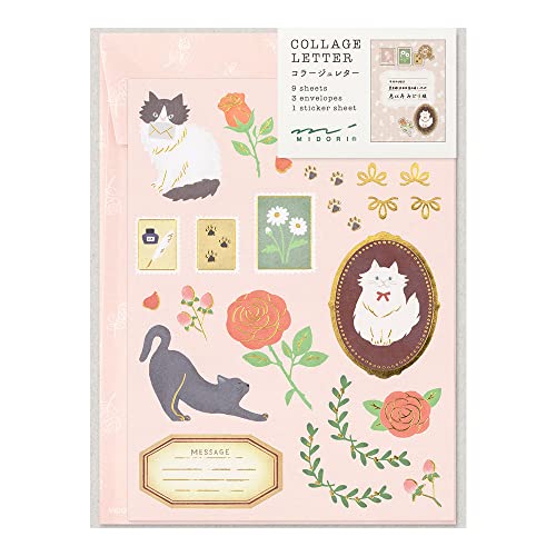Papier à lettres Midori 86922006 motif chat anti-bavure pour stylos et correspondance