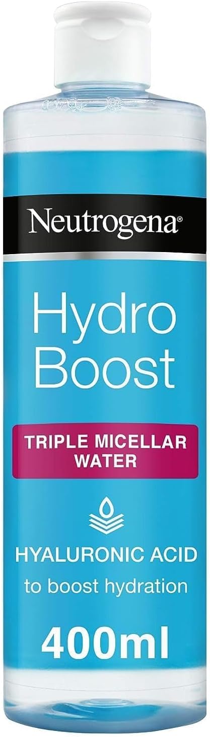 Hydro Boost Micellar Water Cleanser with Hydrating Hyaluronic Acid, Removes Makeup, Dirt & Oil, Non-Comedogenic & Alcohol-Free, 400ml