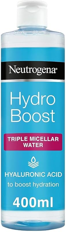 Neutrogena Hydro Boost Cleanser with Micellar Water & Hyaluronic Acid, Removes Makeup, Dirt and Oil, Hydrates Skin, Hypoallergenic, Alcohol Free, 400ml