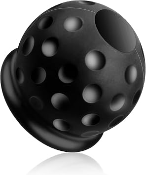 GLADFRESIT Trailer Ball Head Cover - Soft Rubber Protection for 50mm Hitch Balls, Abrasion-Resistant, Dust-Proof & Stylish - Black 1 Piece