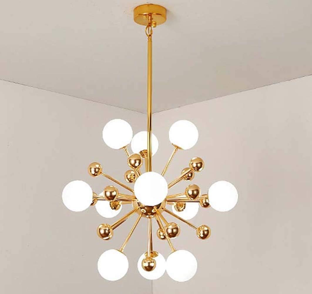 Postmodern Restaurant Atmosphere Home Glass Ball Bedroom Personality Creative Nordic Lighting Living Room Chandelier 60cm 60.80 80cm Light Transmission Long Life (Size : 60cm) (80cm)