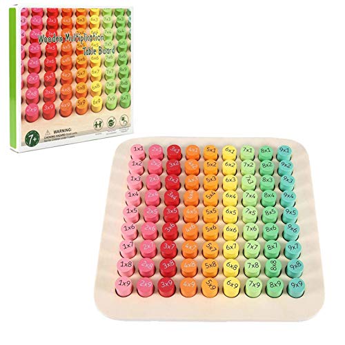Pirosim Learning Resources Table, Multiplication Math Board, Kid's Early Education Intelligence Toys, Primary School Math, Montessori Math Learning Toys, Gift for Toddlers Aged 5 Years Old and Up
