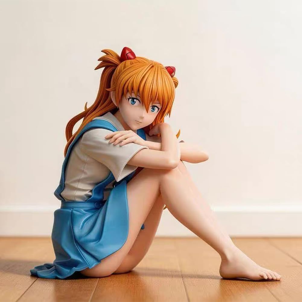 2 statuette di Asuka Langley Soryu/Ayanami Rei seduto Anime Girl Figurine