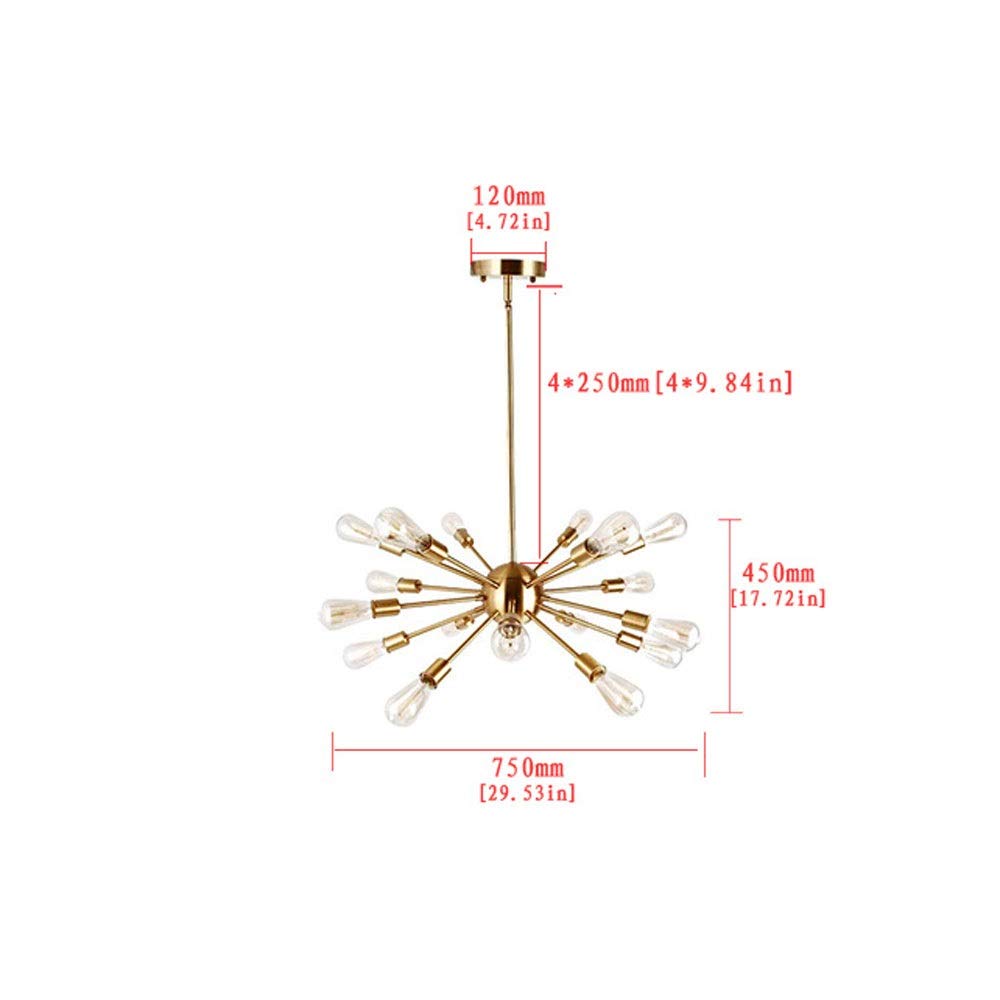 Pendant Industriel Light Brackshed Metal Branch Chandelier Nordic Postmodern Style Lights E27 Bulbe Hanging Light for Kitchen Dining Room Living Room (Color12-Lights)