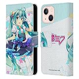 Head Case Designs Licenza Ufficiale Hatsune Miku Stelle e Arcobaleno Grafiche Custodia Portafoglio in Pelle Compatibile con Apple iPhone 13 Mini