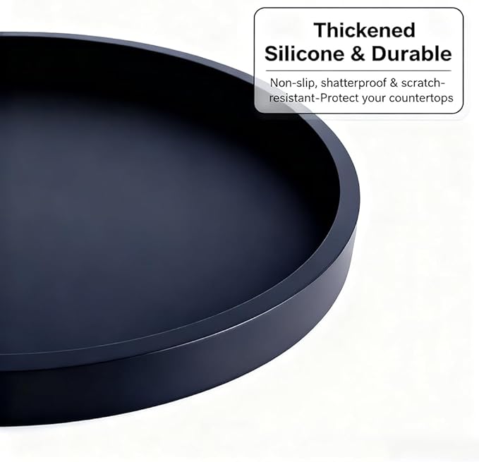 Bandeja de Baño de Silicona Redonda de 9 Pulgadas, Color Negro miniatura 7