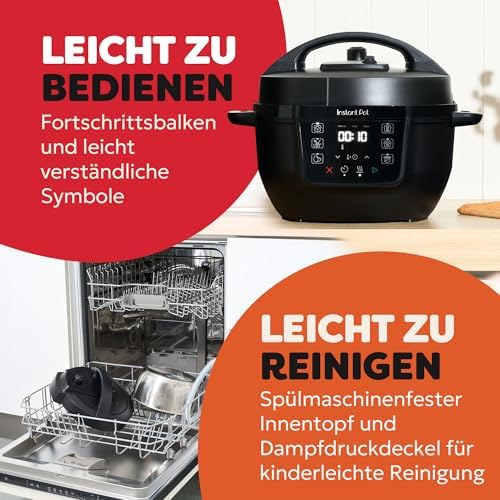 Bild 5 - Instant Pot Multikocher, 3.8L 7-in-1 Smart Cooker - Schnellkochtopf, Schongarer, Reiskocher, Sautierpfanne, Joghurtbereiter, Dampfgarer und Speisewärmer - Schwartz