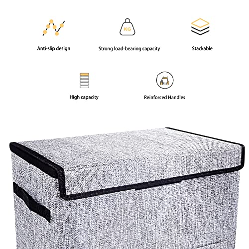 Image of Leffis Comic Book Storage, Box 15.5 inch X 7.5 inch X 11.3 inch, Collapsible Comic Short Box with Lids Holds 150 Comics Heavy Duty Comic Book Bin Container (1 pack, grey)