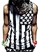 F.C.Men American Flag Print Wave Tank Top (X-Large, Black)