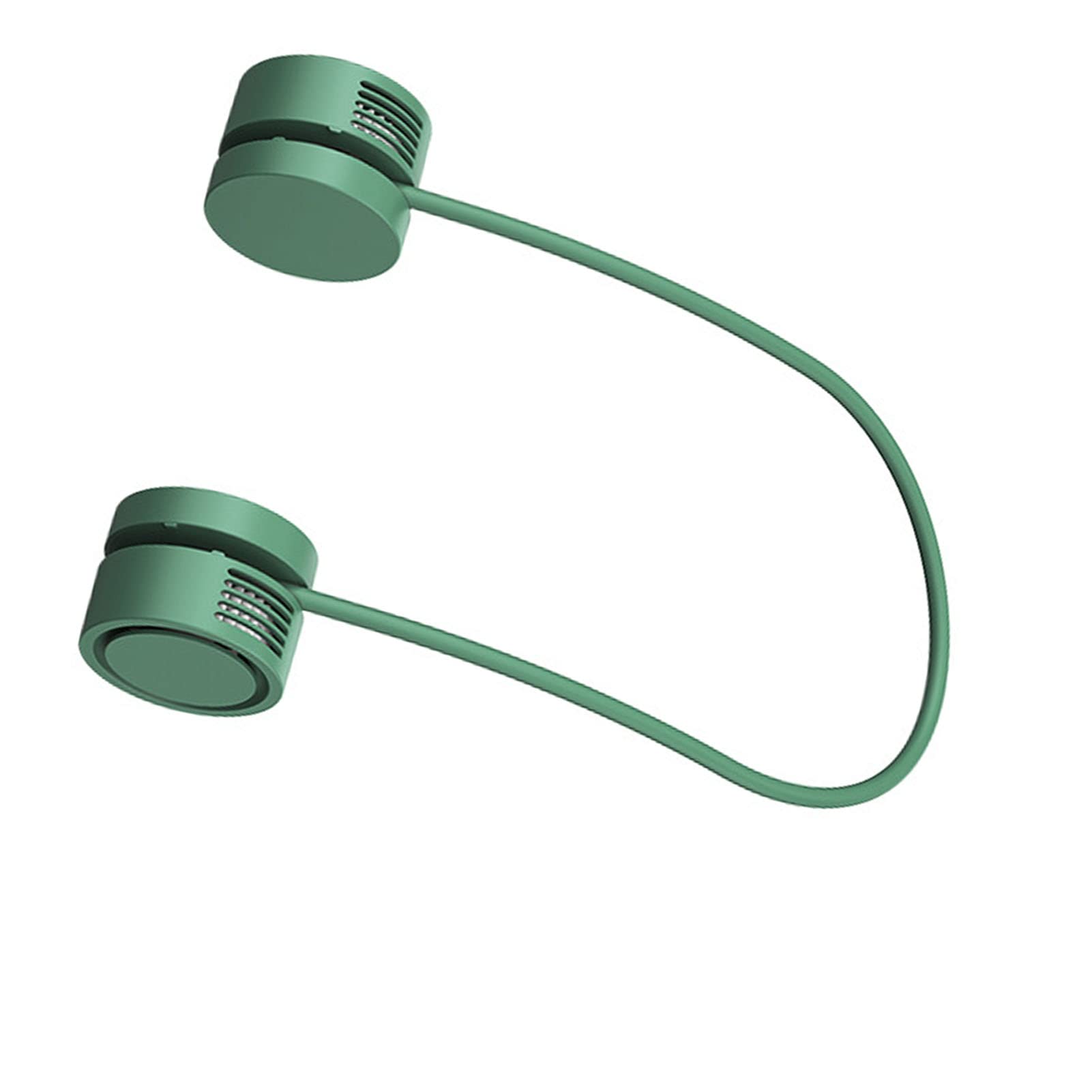 Fdit Ventilador de Cuello Manos Libres, Ventilador de Cuello Portátil ABS para Oficina (Verde)