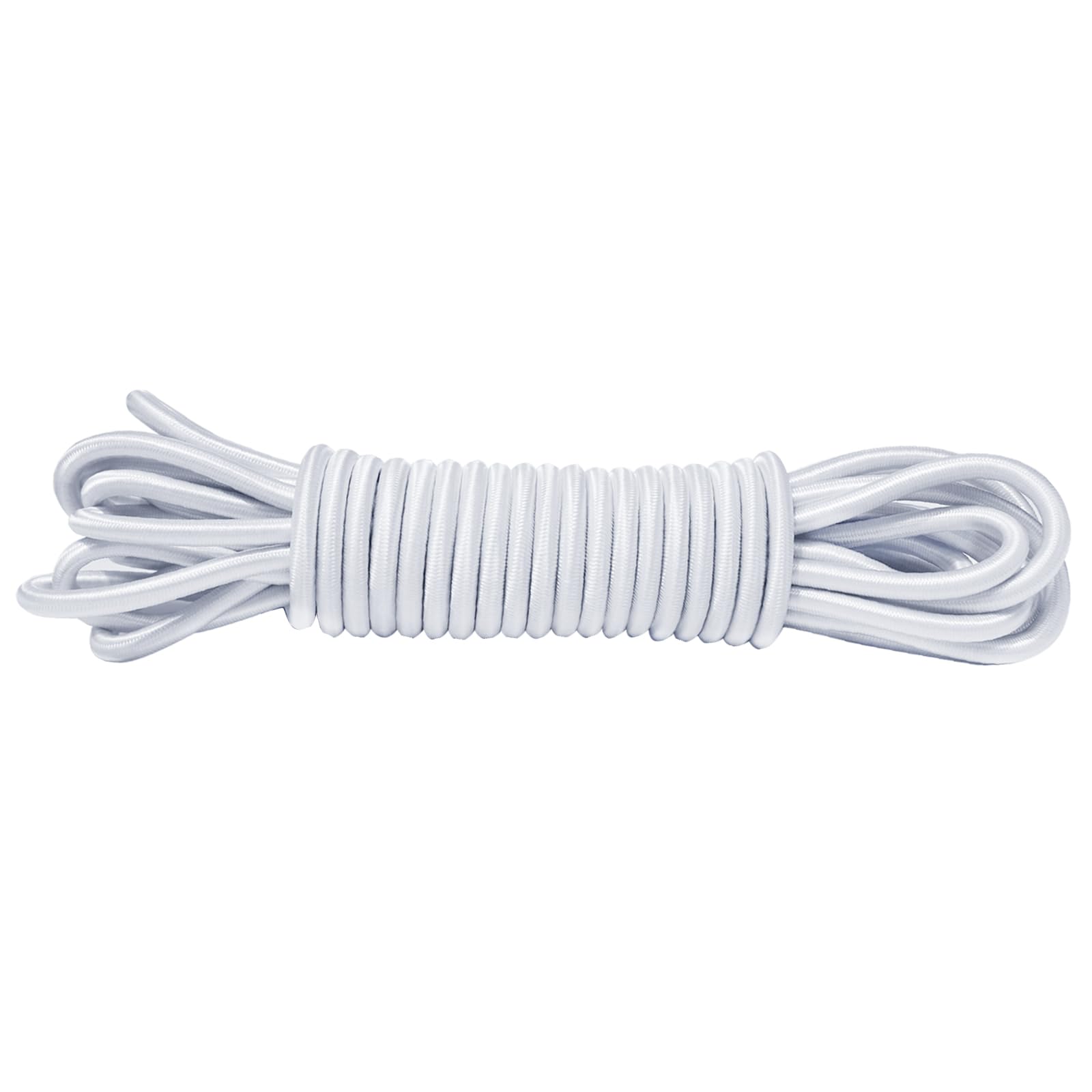 Jungg White Bungee Cord - 8Mm X 10M Heavy Duty Elastic Shock Cord Bungee Rope For Tarpaulin, Trailer, Tent, Camping, Luggage Securing & Tie Downs