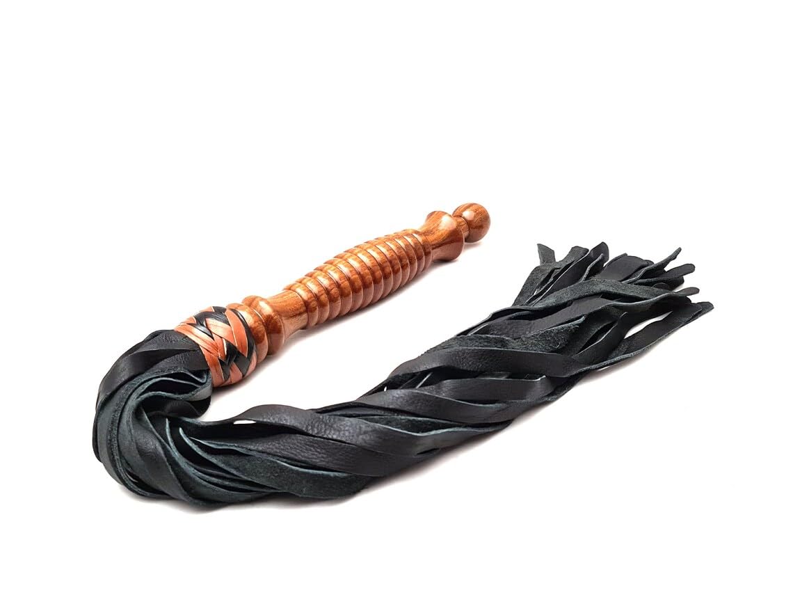 Sduxion Flogger Premium Leather Riding Crop: Equestrian Whip Leather Riding Flogger Whip (Style 5)