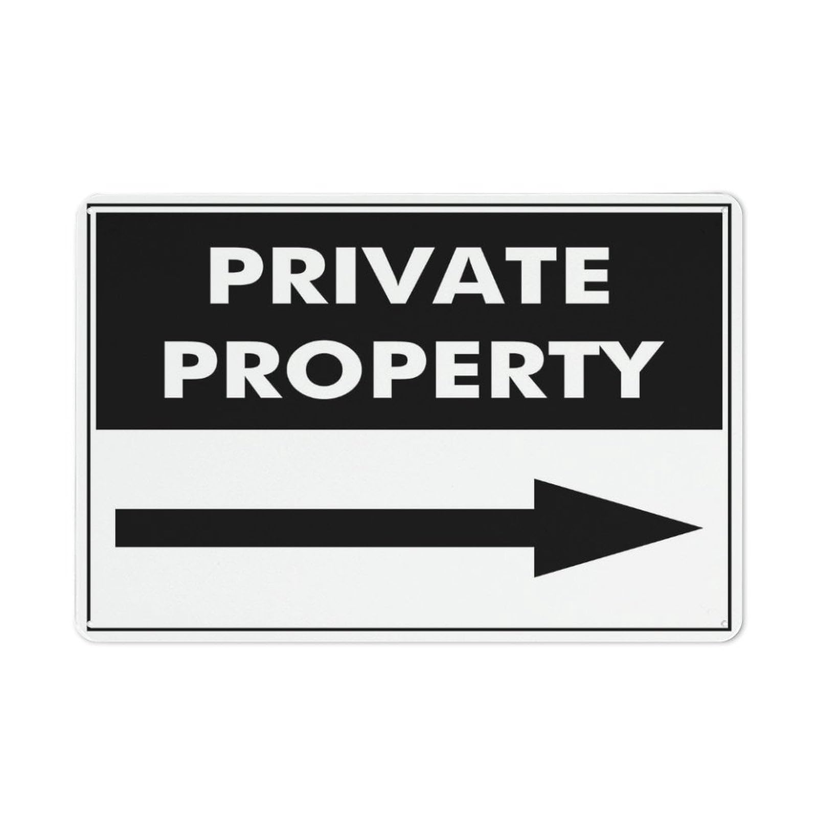 Private Property (Arrow Right) Sign 12x8 inch Rust-Free Aluminum UV Ink Printing, Weatherproof Outdoor for Home