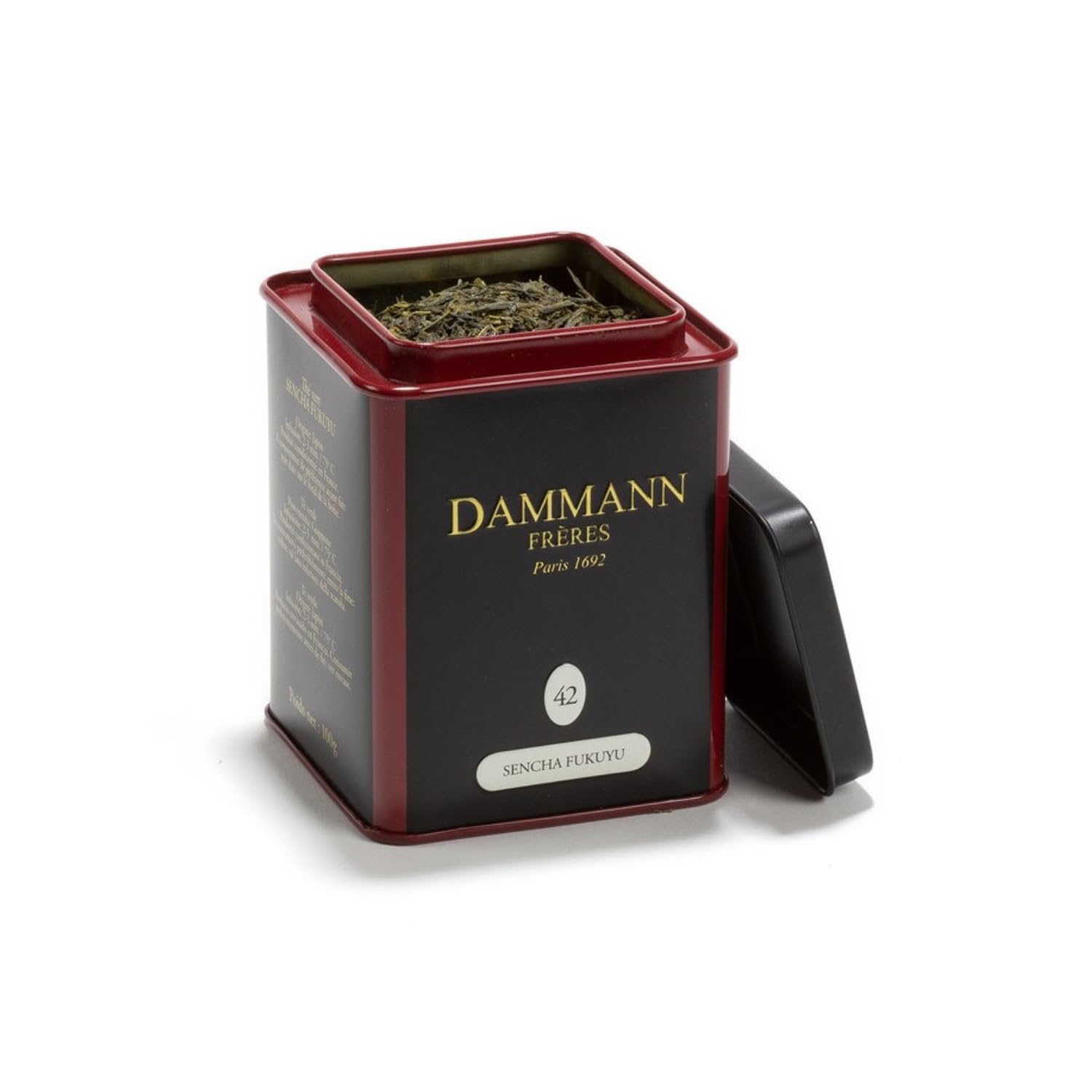 Dammann Frères® | Herbata zielona Sencha Fukuyu | Japońskie liście zielonej herbaty - 100 Gr | Puszka zielonej herbaty Sencha