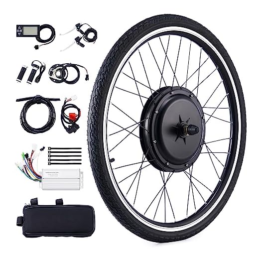 Viribus Electric Bike Conversion Kit, 1000W eBike Hub Motor Set, 26" Direct Drive Front Wheel for 48V Battery E-Bike, Easy 26 Inch Bike Upgrade Creates 5 Speed 30mph Electric Bicycle with Pedal Assist