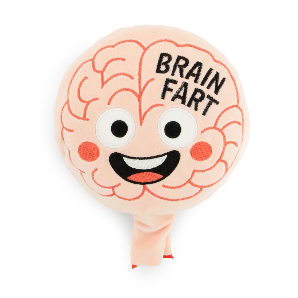 Keycraft Plushie Whoopee Cushion Brain – Funny Brain Fart Plush Toy, Squeezable Fart Noise Maker, Novelty Prank Toy & Gag Gift for Kids and Adults, Soft Joke Toy Age 3+