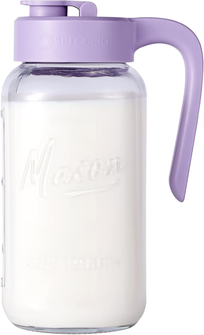 Mason Jar Pitcher - Airtight & Leakproof Glass Pitcher with