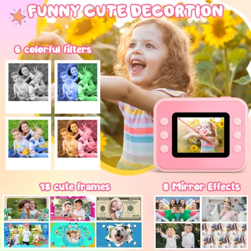Image of Kids Camera Instant Print, Kids Camera 1080P HD Video Digital Camera | Christmas Birthday Gifts for Girls and Boys, Toddler Toy for 3-12 Years Old