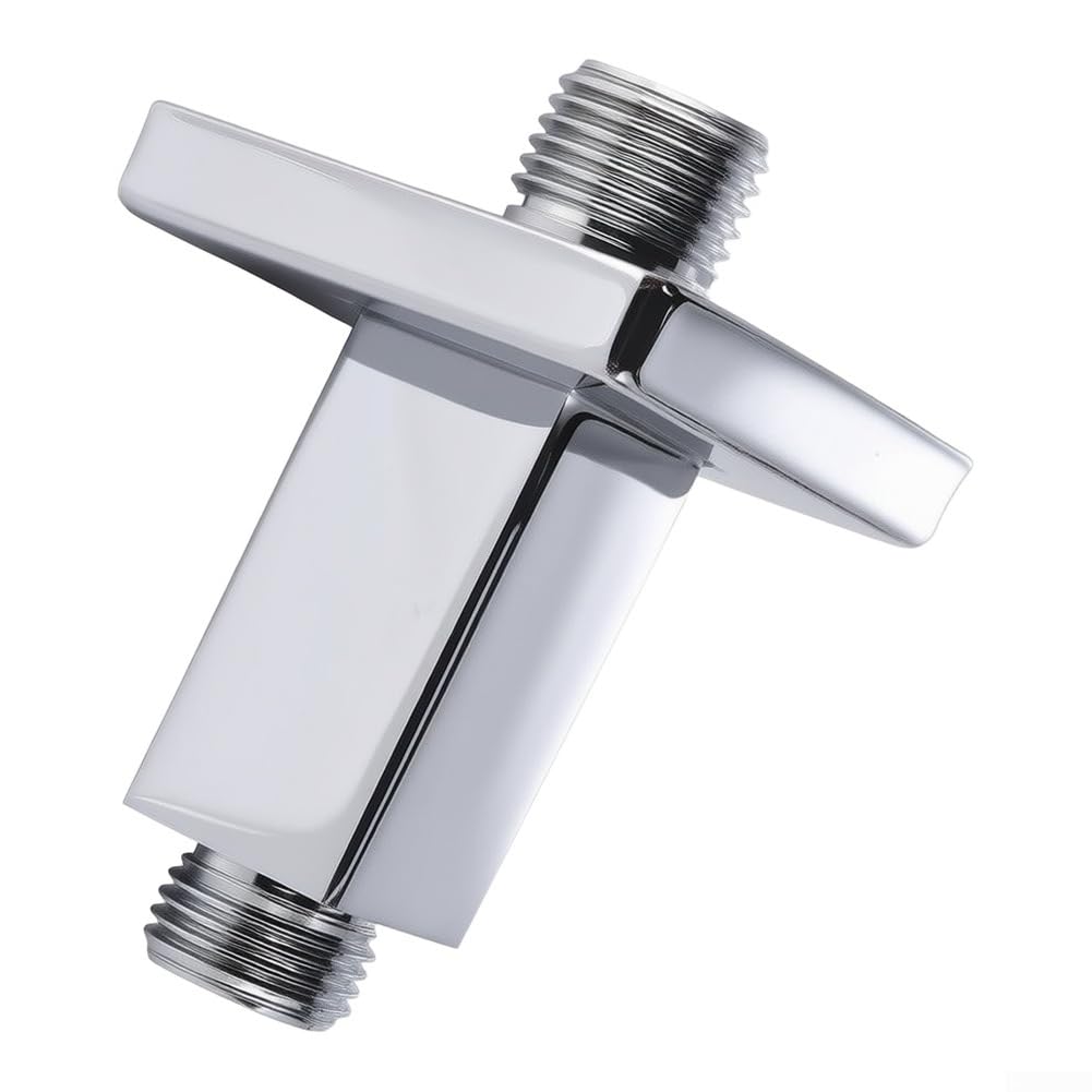 Brazo de para ducha para acero Inoxidable 3 Pulgadas G1/2 para Cabezal de para ducha Montado en Pared con Rosetón Negro(Chrome)