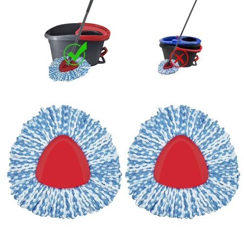 2 Pack Mop Head Replacement Compatiable with Oceda EasyWring,Mops Refill Replace Head for EasyWring Spin Mop 1 Tank Systerm - Microfiber, Easy to Replace,Deep Floor Cleaning and Machine Washable by GFRED - Used condition - US$6.49
