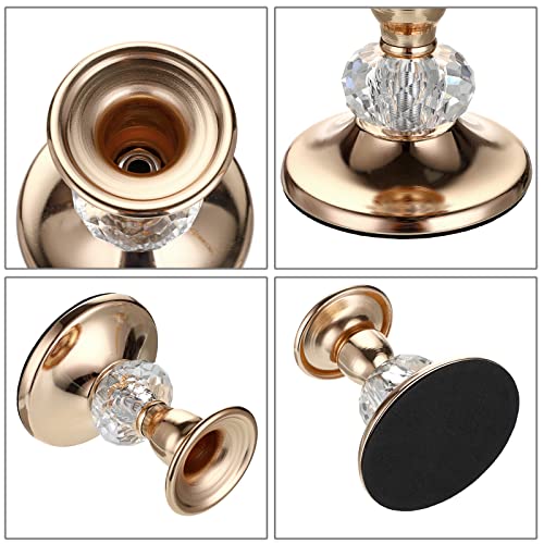 Ownmy OM-US-00216 2Pcs Gold Metal Taper Candlestick Holders Vintage Brass Taper Candle Holders thumb #3