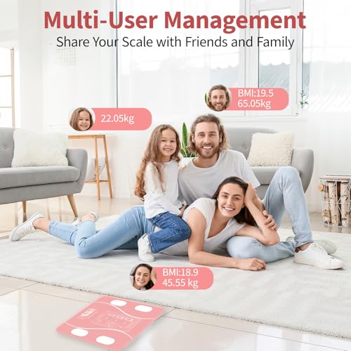 Pèse-personne numérique connecté rose pour votre routine bien-être