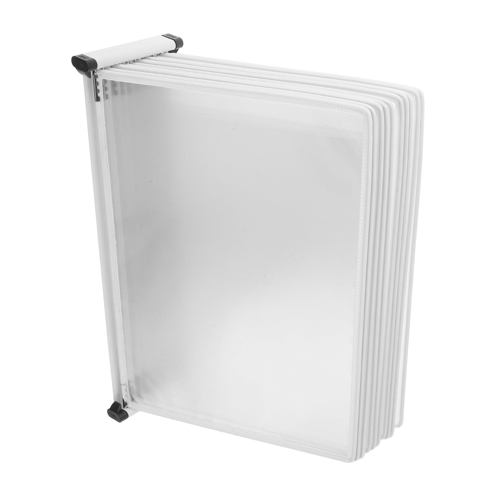 Portadocumenti da Parete A4, Espositore Documenti 5 Pagine e 5 Cartelle a Fogli Mobili, Ferro e Pvc, Bianco, per Presentazioni e Home Office