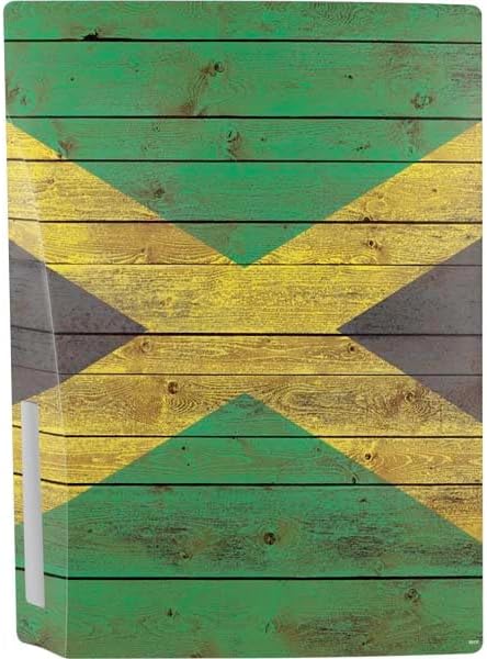 Skinit Decal Gaming Skin Compatible with PS5 Bundle - Jamaican Flag Dark Wood Design