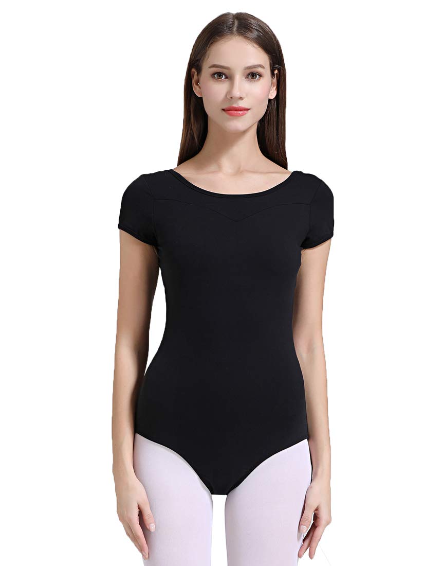ModLatBal Women and Girls Short Sleeve Leotards for Ballet Dance Bodysuit