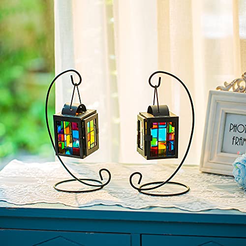 Romadedi Candle Lantern Moroccan Decorative - Tabletop Ornament Accent Tealight Candleholder Set Of 2 Vintage Hanging Lantern For Home Mantel Decor #TOP2