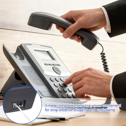 Ulmervion Telephone Cable for Landline ADSL Modem 3M, BT Plug to RJ11 Male Broadband 6P2C 2-Pin Telephone Cable for UK Landline Modem Fax Dial-Up Home Office, White - Image 3