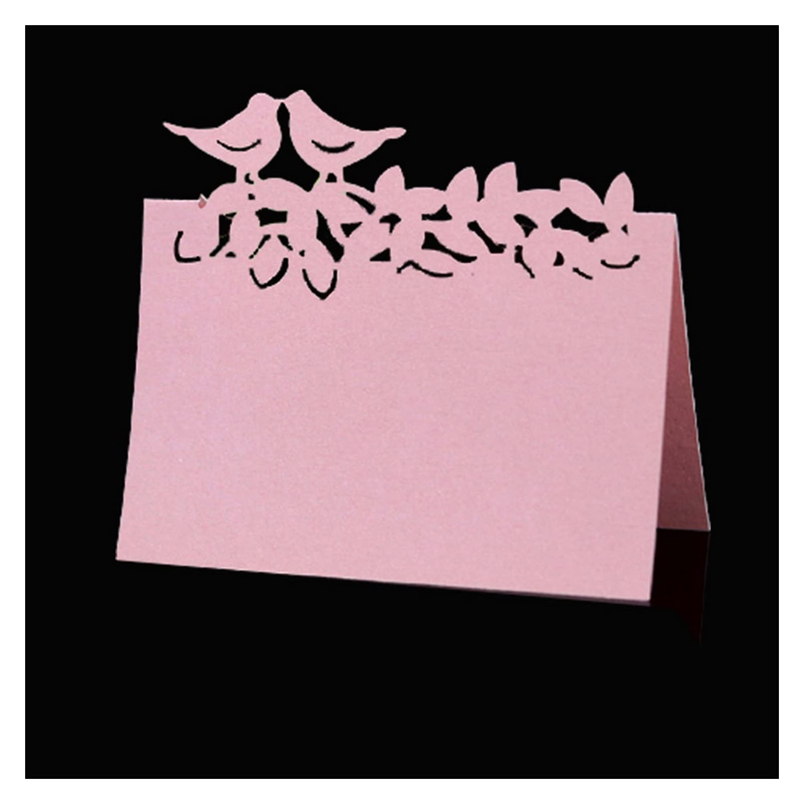 Greeting Cards Holiday Cards Laser Cut Table Name Place Cards Plant Lace Name Message Setting Card Wedding Birthday Party Favor Decor 50/100Pcs Gift Cards (Color : Pink, Size : 100pcs)