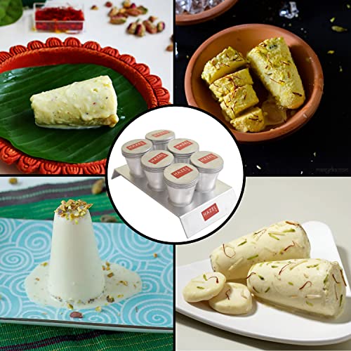 Image of HAZEL Kulfi Moulds Set, 120ml Each | Traditional Ice Cream Medium Mould Set of 6 | Aluminium Kulfi Moulds Set with Stand | Reusable Ice Cream Maker Popsicle Mould