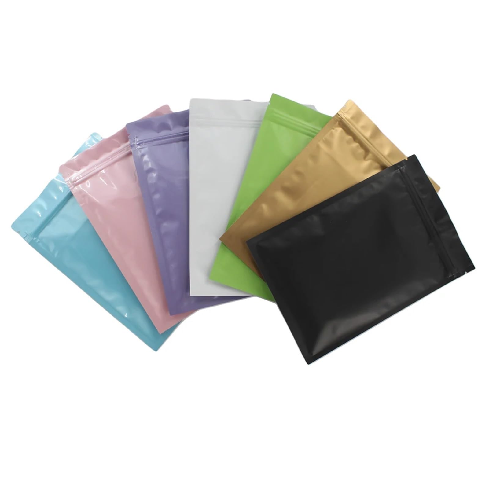 Bolsas con cierre hermético, Bolsas Ziplock planas termosellables, paquete de 100, multicolor, varios tamaños(Gold Zip Lock Bags,15x22cm)