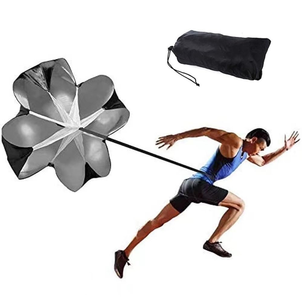 Running Speed Training Parachute Sprint Chute Resistance Umbrella with Adjustable Strap Fitness Strength Training for Youth and Adults Speed Sprint Training Chute Soccer & Running Athletic
