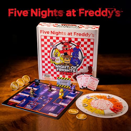 Miniatura 6 de FUNKO GAMES – Five Nights at Freddy’s: Night of Frights – Juego de Mesa de Terror y Estrategia para Niños Desde 8 Años – con Figuras de Freddy, Foxy, Chica y Bonnie – 2 a 4 Jugadores – 30 Min