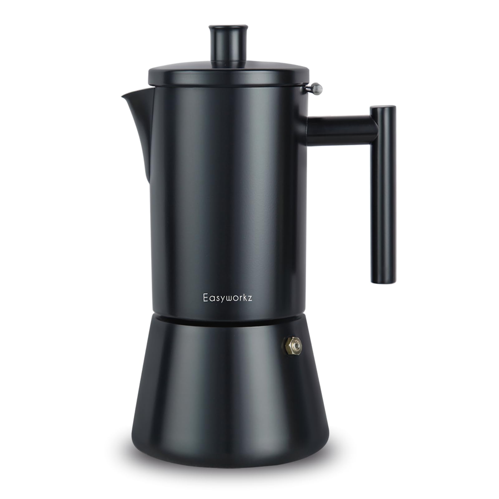 Easyworkz Diego Stovetop Espresso Maker Stal nierdzewna Włoski ekspres do kawy 12 filiżanek 520 ml Moka Pot Indukcyjny Espresso Pot - Matowa czerń