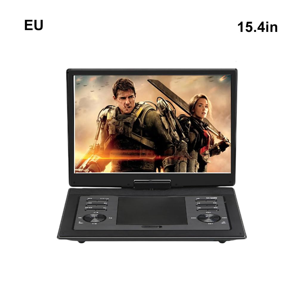 Reproductor de DVD para TV con instalación de aplicación y Conectores para Auriculares. Admite Unidad Flash USB y reproducción Discos. Reproductor DVD ABS para TV, 15.4 Pulgadas