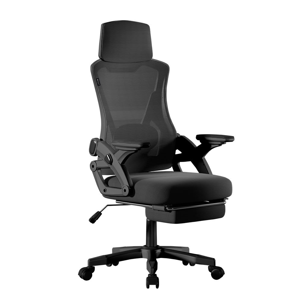 BalamRush Silla de Malla Power Rush Mesh, PP con Espuma de Alta Suavidad, Inclinación 145°, Reposabrazos Fijo, Capacidad 100 kg, Mecanismo Mariposa (Marco Negro)