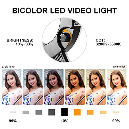 Kit de luz de anillo GVM 90W LED regulable con barras desmontables y trípode ajustable 2