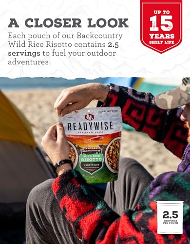 Image of ReadyWise Backcountry Wild Rice Risotto (Single Pouch) Freeze-Dried Backpacking & Camping Food, Vegan, Gluten Free
